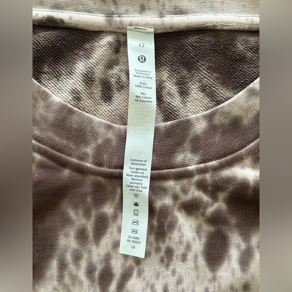 NWOT Lululemon Perfectly Oversized Crew Marble Dye Silky French Press - Picture 8 of 10